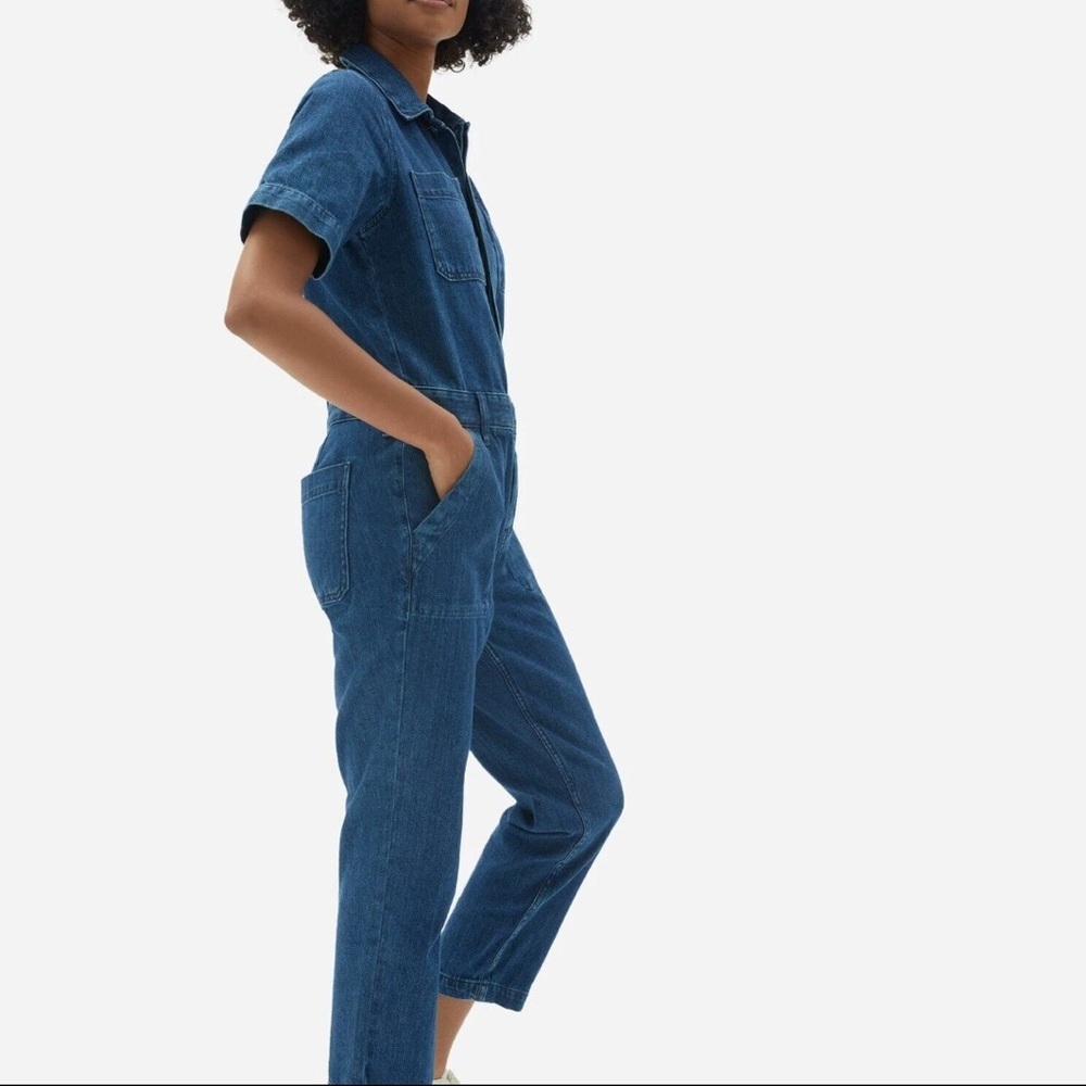 EVERLANE Organic Cotton Denim Blue Jean Coverall Jumpsuit- Size 0-2